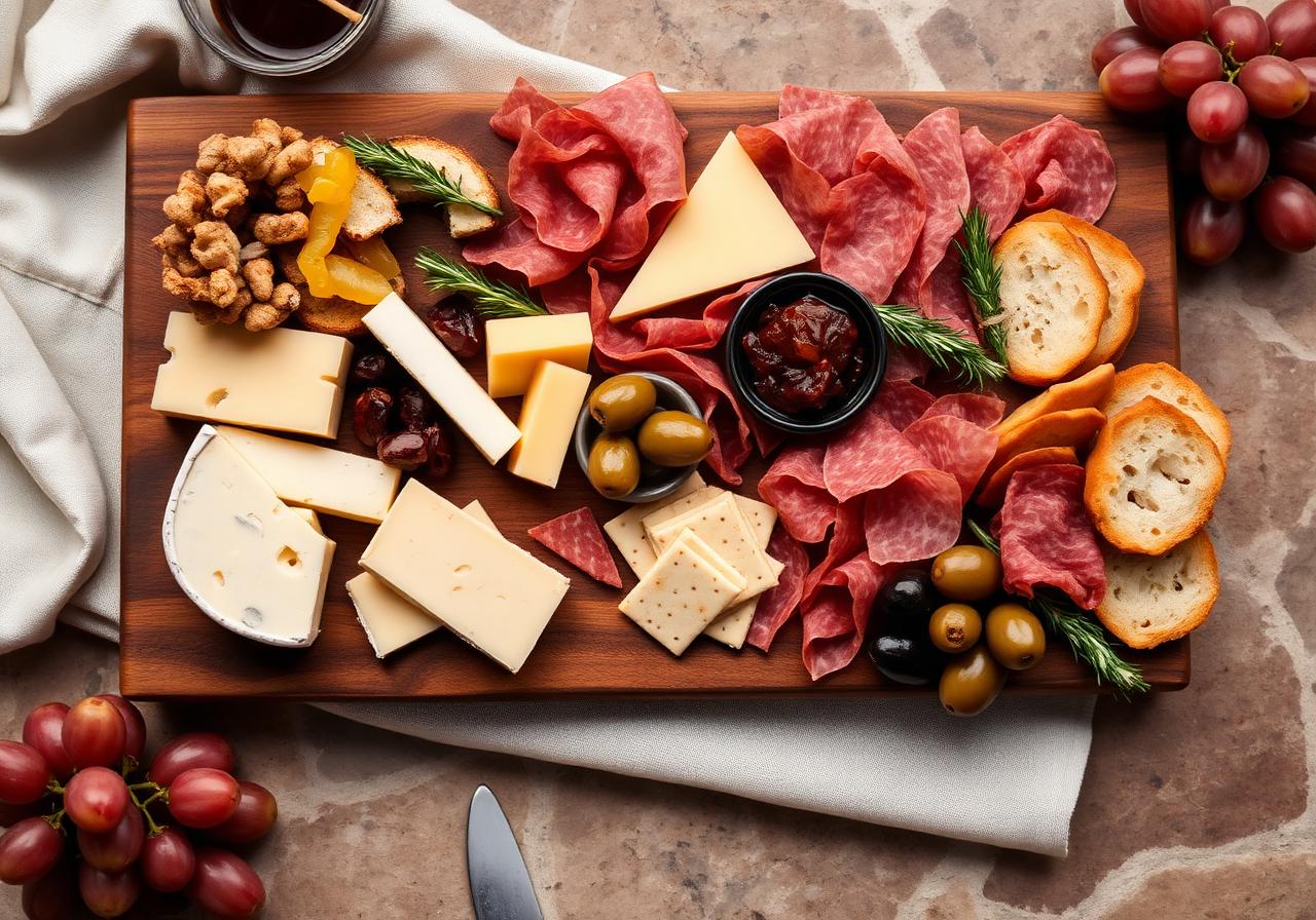 Chef's Reserve charcuterie board featuring premium cured meats and aged artisan cheeses.