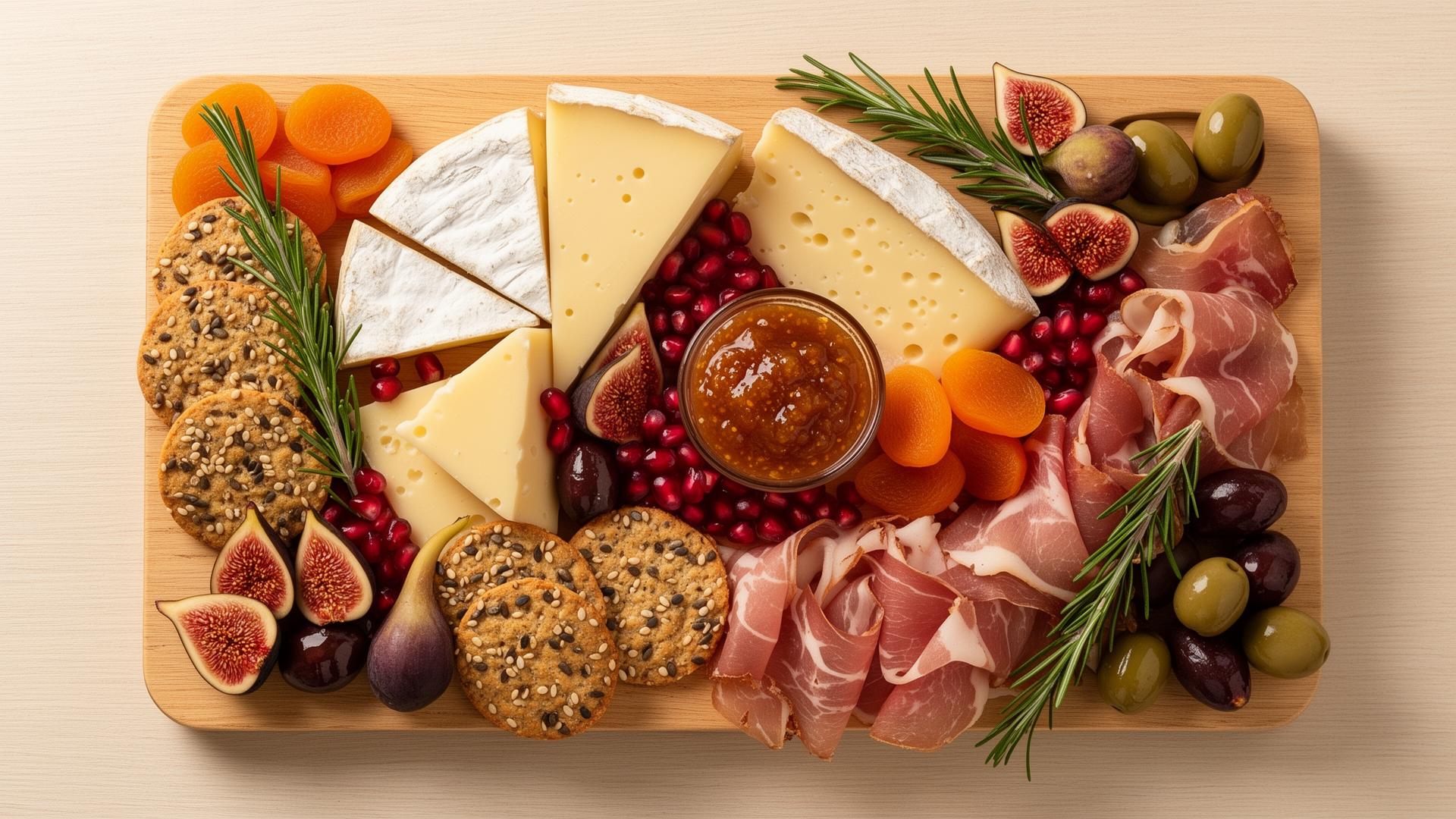 Compact tasting box with small portions of premium meats and cheeses for sampling.